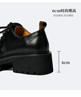 Genuine Leather Increasing Rubber Foam Sole Lightweight Derby Shoes Men Streetwear Fashion Real Cow Leather High Heels Shoes