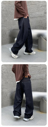 men denim streetwear fashion brand hip hop loose casual wide leg cargo harem jeans pant cityboy y2k baggy jeans trousers unique cargo style 1898