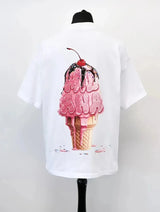 Anime Graphic tee – 2024 Summer New Street Style Ice Cream Print Short Sleeve Co
