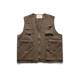 japanese street mens 3 piece set multi pocket camping vest solid cargo shirt side pockets casual pants suit couple trend set unique cargo style 4642