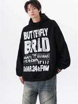 Oversized Urban Half Zip Hoodie – American Street Mottled Letter Print Hoodies For Men 2024 New Hip Hop Fashion Hooded Sweatshirt Couple Y2K Vintage Hoodie | Zip Knit Drop #175