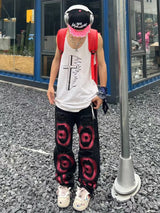 fashion ripped holes denim jeans harajuku embroidery straight jean trousers y2k trouser unisex hip hop streetwear jeans pants stacked flare jeans