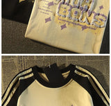 Y2k Oversized shirt – American Summer Trend Personalized Letter Print Raglan Short
