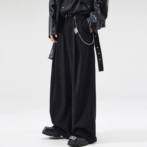 wide leg casual suit pants men japanese korean streetwear fashion loose cleanfit suit baggy pants cityboy long trousers menswear bottoms