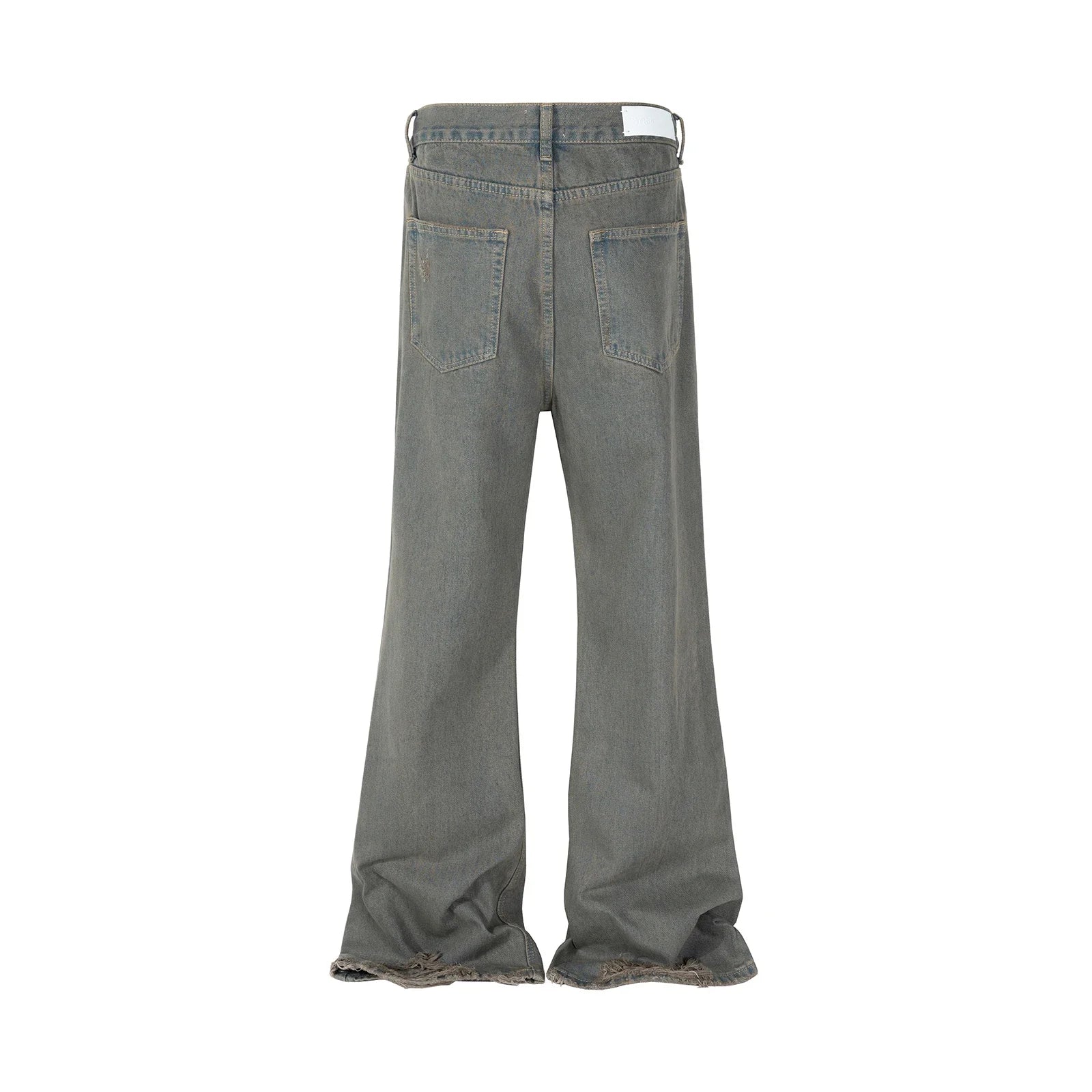 grey green damaged micro flared jeans mens straight streetwear y2k ropa hombre baggy denim trousers oversized casual cargo pants multi-pocket cargos
