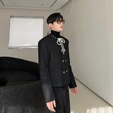 checkered varsity bomber, high-street look, men's streetwear fashion, trendy oversized fit, urban techwear design, modern hip