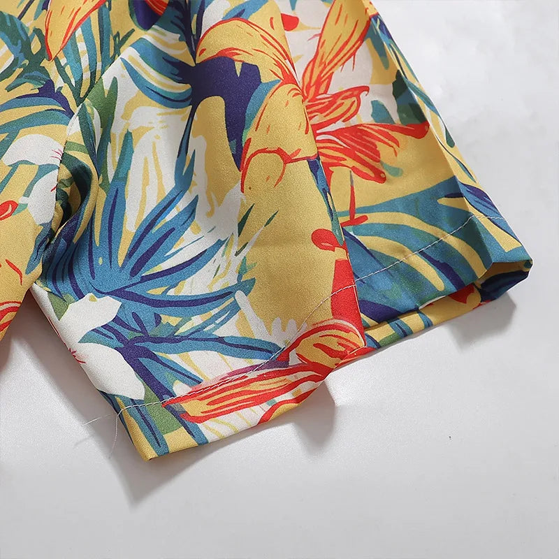 Flower Clothing Retro Hawaiian Vacation Shirts Daily Versatile Loose Tops Fashion Half Sleeve Shirt