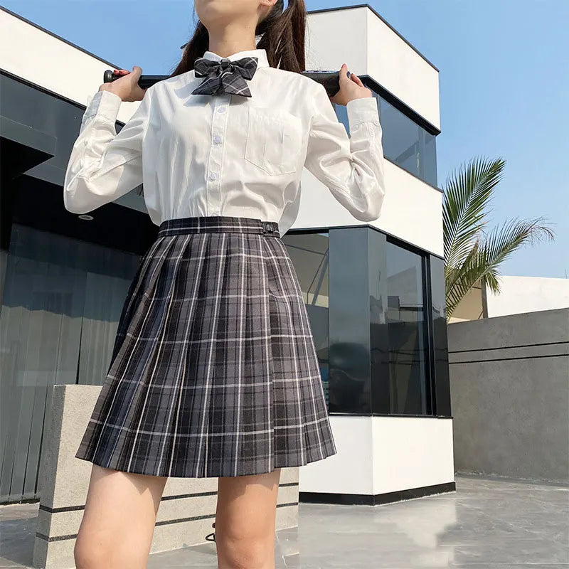 Japanese Korean Student Short Sleeve Sexy Jk Uniform Set High School Clothes Pleated Skirt Girl Seifuku Dress Cosplay Schoolgirl