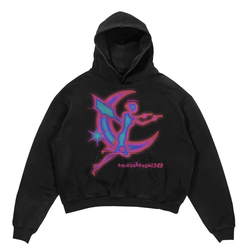 Y2K Womens Top Hoodies Sweatshirt Pullover Oversized Streetwear Vintag