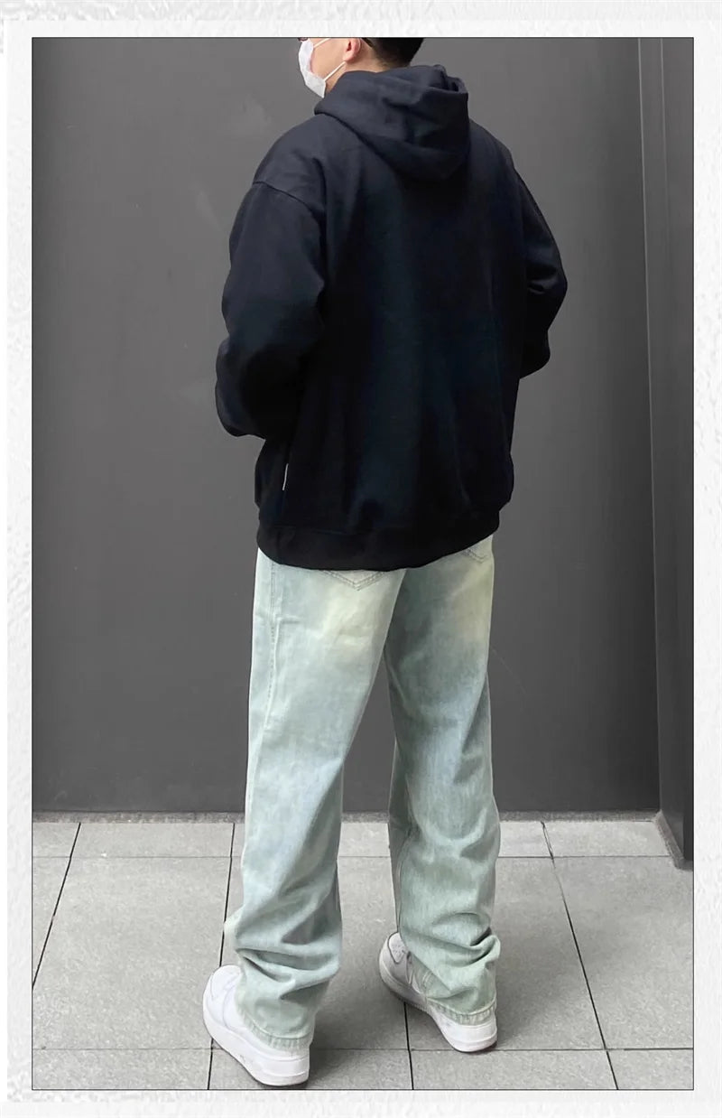 Aesthetic Zip Knit Outerwear – Autumn Mens Y2K Letter Printed Goth Hoodies New American Streetwear Hooded Sweatshirts Hip Hop Fashion Pullover Retro Hoody | Zip Knit Drop #150