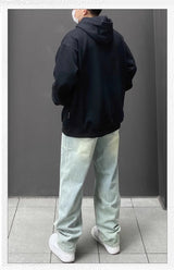 Aesthetic Zip Knit Outerwear – Autumn Mens Y2K Letter Printed Goth Hoodies New American Streetwear Hooded Sweatshirts Hip Hop Fashion Pullover Retro Hoody | Zip Knit Drop #150