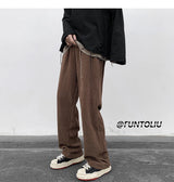 spring brown black corduroy pants men fashion retro casual pants men streetwear loose hip hop straight pants mens trousers m 2xl unique default style 3770