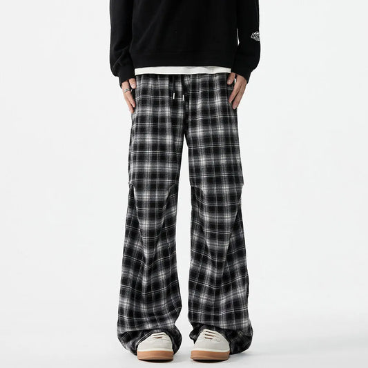 vintage plaid loose casual sport pant men women streetwear fashion hip hop track jogger sweatpants couple plus size trousers urban active pants