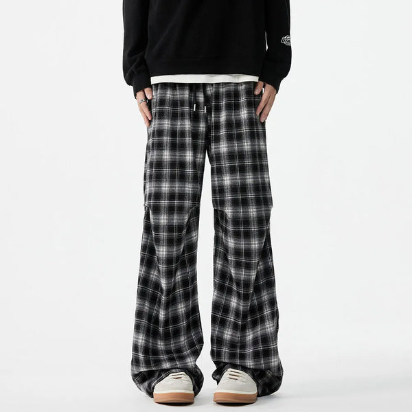 vintage plaid loose casual sport pant men women streetwear fashion hip hop track jogger sweatpants couple plus size trousers urban active pants