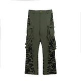 men patchwork camouflage cargo pants streetwear side pockets harajuku joggers unisex hip hop baggy loose straight flare trousers unique joggers style 2836