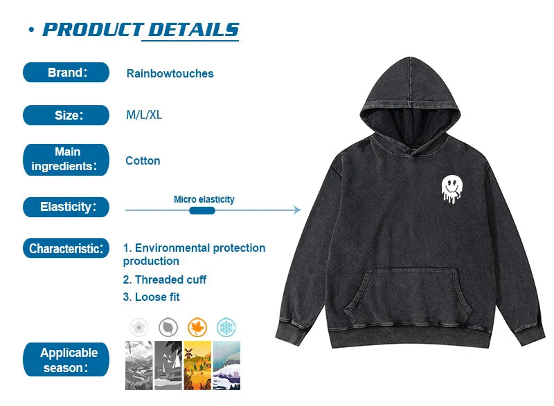 rainbowtouches cotton hoodies men high street graphic skull print anime hoodie oversized hip hop trend coat unisex essentials urban wear with bold artwork, aesthetic street look hoodie, high quality cotton pullover