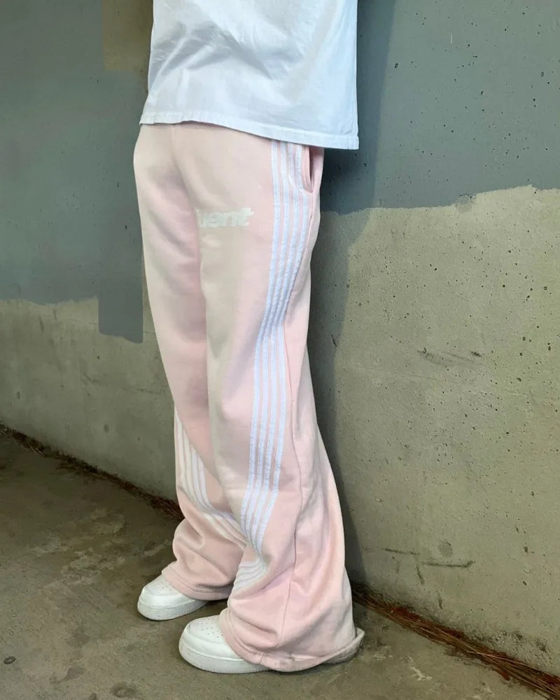 y2k american hip hop rock fashion letter striped nine point pants street fashion brand harajuku retro oversized couple trousers menswear bottoms