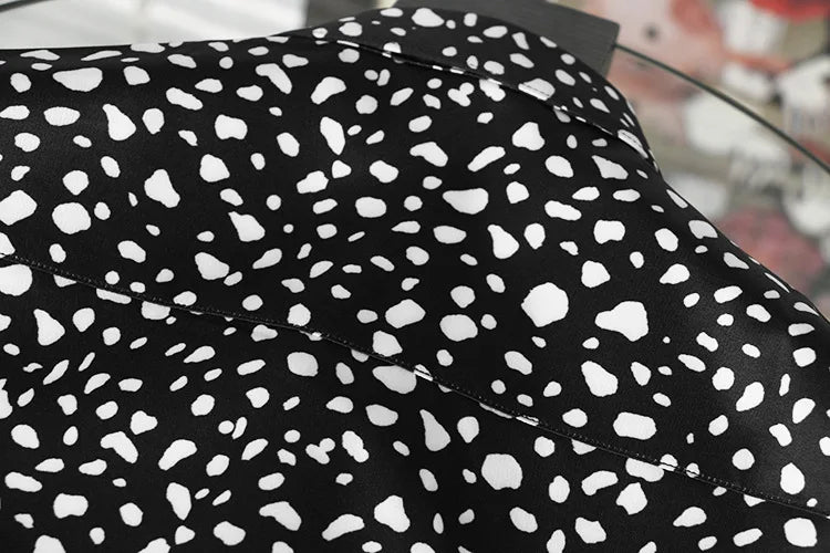 New 2021 Men 3D luxurious Wave point Polka dots Print Fashion Silk Casual Shirts Shirt high Pocket Long-sleeves S 2XL #A160