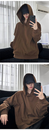 Half Zip Knit Streetwear Sweater – Autumn Fleece Button Up Neck Hip Hop Sweatshirts For Men Solid Color Oversized Y2K Hoodies High Street Fashion Hooded Tracksuit | Zip Knit Drop #121