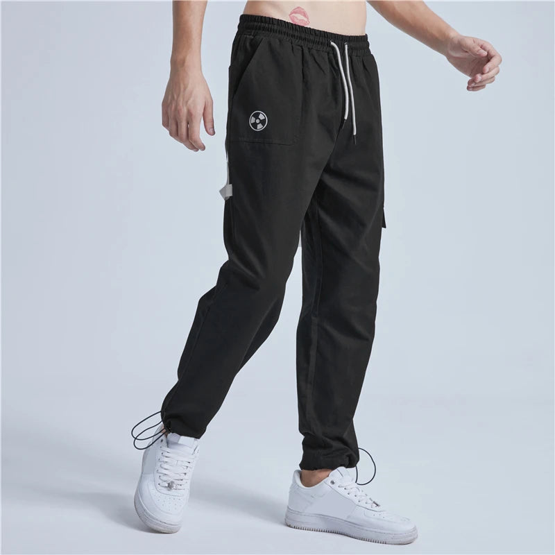 rainbowtouches new mens sports cargo pants loose fittness trousers drawstring hip hop casual fashion harajuku men pants unique cargo style 2979