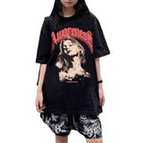 Anime Aesthetic piece – Anime Women Printed T Shirt Hip Hop Streetwear Mens Oversize