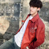 retro baseball bomber, daily drip outerwear, casual outfit