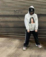 Printed Personalized Patterns Street Style Street Hooded Cardigan Long