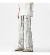 winter mens gray thickened straight leg sweatpants 2025 high street baggy drape pants korean fashion y2k casual trousers unique joggers style 141