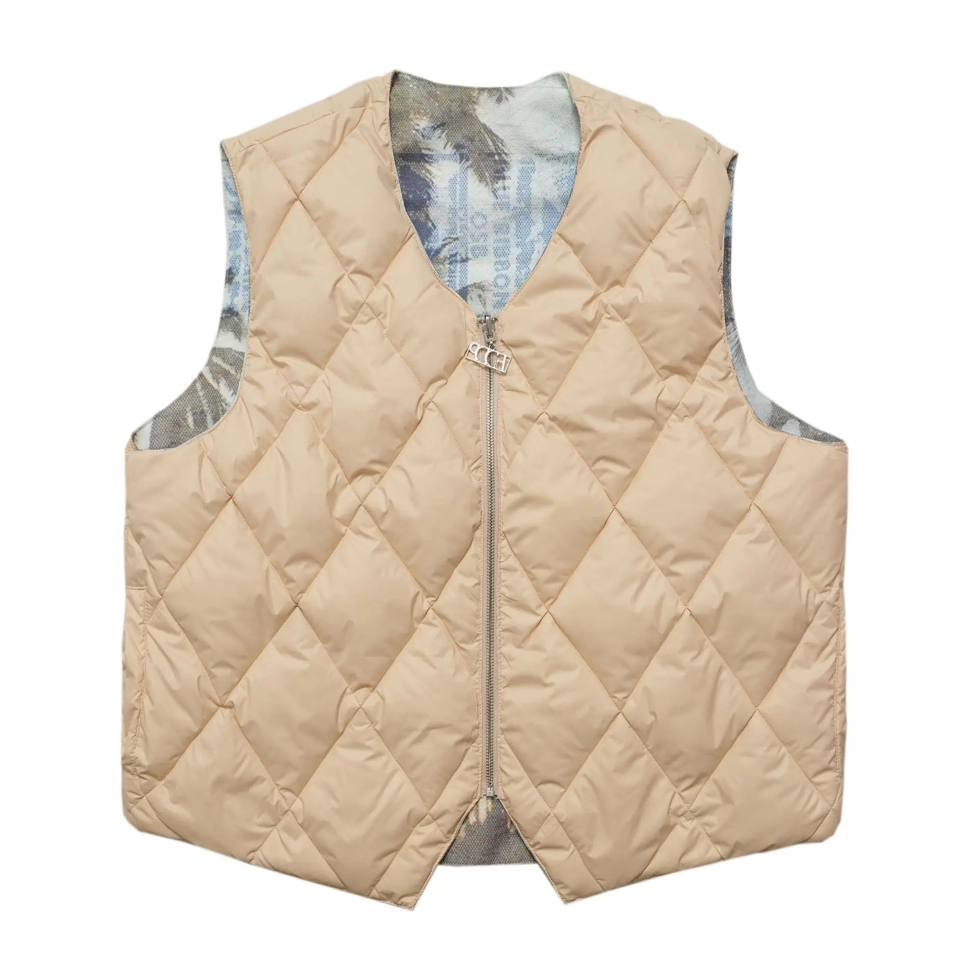 hip hop loose jacket vest unisex casual cotton padded vests mens harajuku streetwear printed sleveless warm reversible coat n - variant style 6399e5 for streetwear fashion