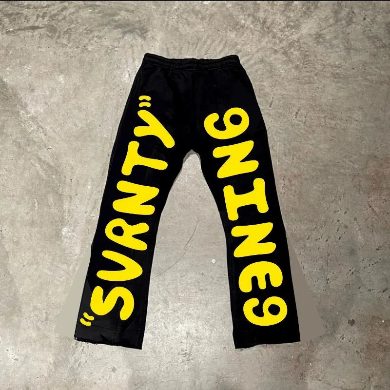 american trendy gothic letter printed high waist pants womens y2k street hip hop harajuku loose casual versatile sweatpants sporty tapered joggers