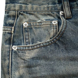 vintage men jeans blue baggy denim pants dirty washed retro loose straight jeans trousers urban skinny jeans