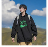 New Goth Oversized Pullover Hoodies For Men Letter Print Hooded Sweatshirts Hip Hop Aesthetic Harajuku Y2K Streetwear Hoodie
