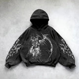 Trendy American Harajuku Devil Oversized Sweatshirt Hoodie Womens Goth
