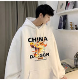 2024 New China Dragon Graphic Hoodies Men Hip Hop Streetwear Hoodie