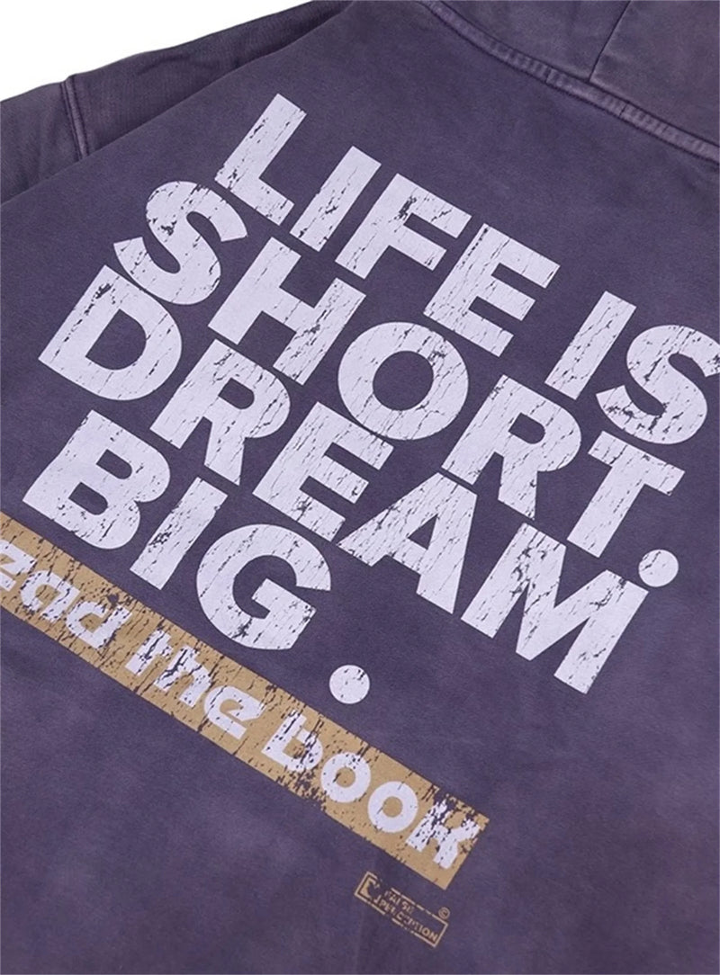 FP Brand Fashion New REEBORN Cracked Slogan Print High-Street Oversized Casual Cotton Hoodie Sweatshirt