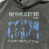 90s skater hoodie with grunge distressed effects