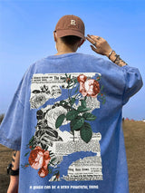 Y2k Vintage Anime – Rose Will Bloom All The Time Goth Letter Design Printed