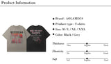 Sadcore Melting smiley – Men Gothic Retro T Shirt Abstract Letter Print Short Sleeved