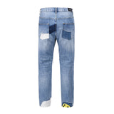 high street floral embroidery patchwork ripped blue jeans pants for male retro straight casual denim trousers oversized jean urban skinny jeans