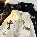 Gothic Embroidery Hoodies Women Retro Harajuku Hip Hop Jacket High Str