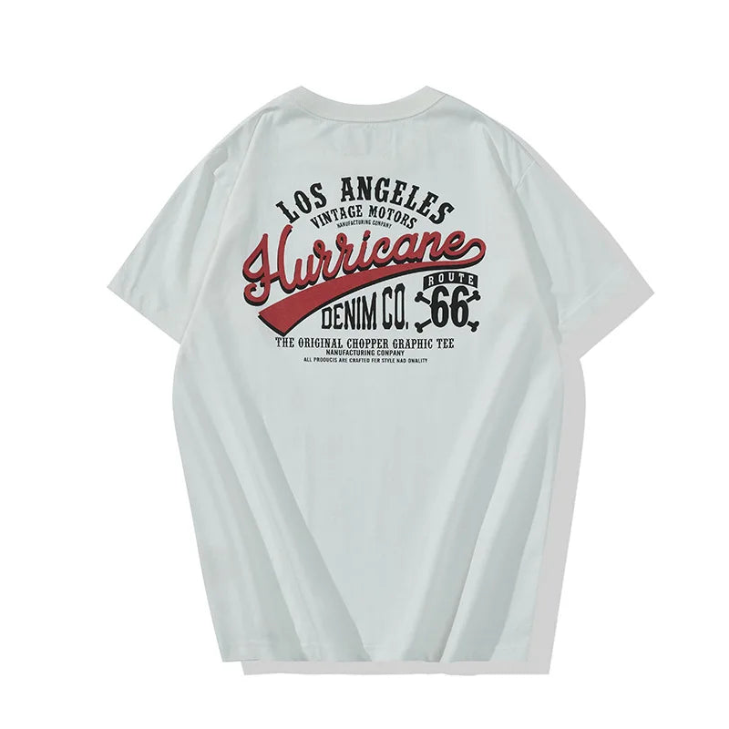 Harajuku Melting smiley – Summer Mens Short Sleeved New Retro Motorcycle Letter Printi