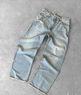 baggy jeans for men y2k hip hop distressed retro black pants oversized embroidery harajuku gothic wide leg trousers streetwear unique jeans style 389