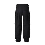 american streetwear zipper cargo straight trousers two different wearing washed detachable multi pocket mens balck tactical pant unique cargo style 1835