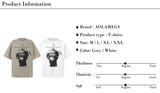 Sadcore Graphic tee – Men Retro High Street T Shirt Abstract Character Printed Sho