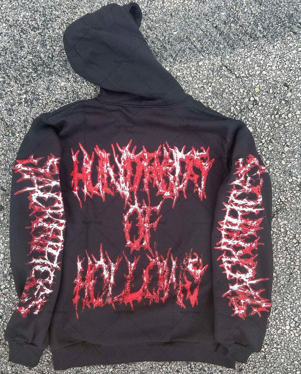 2023 New American Gothic Letter Print Oversized Hoodie Mens Y2K Retro