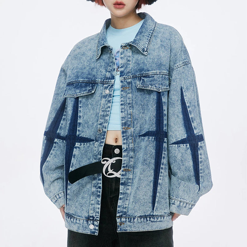 Nan zip-up high fashion graffiti fleece windbreaker