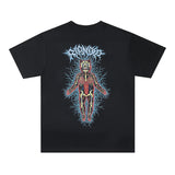 vaporwave graphic tee featuring summer vintage retro skeleton print high street cotton casual loose tops t shirt