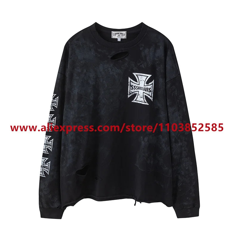 2024 Autumn Vintage American Heavy Weight Oversize Long Sleeve T Shirt