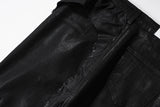 y2k streetwear wax leather strecth jeans for men and women ropa hombre baggy flare pants oversized straight denim trousers unique jeans style 4266