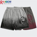 Rainbowtouches 2022 Men Shorts Fashionable High Street Casual Shorts Simple Retro Loose Outdoor Sports Shorts Men Gradual Shorts